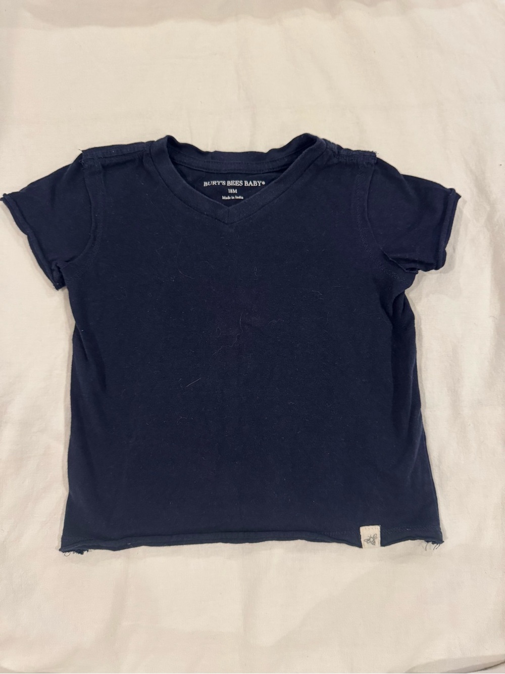 Burt's Bees Baby Navy Short Sleeve V-Neck Tee